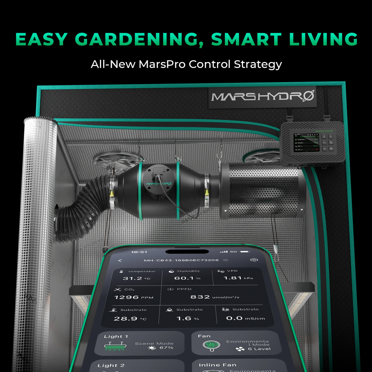 Mars Hydro iFresh 6-inch Ventilatieset + iControl